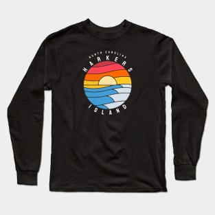 Harkers Island, NC Stained Glass Sunrise Summertime Long Sleeve T-Shirt